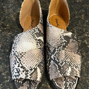Snake Skinned Flats